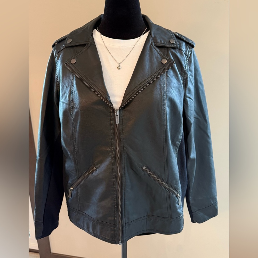 Maurices Black Faux Leather Moto Jacket
